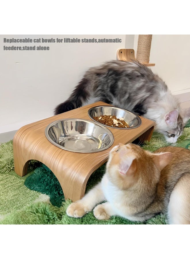 jaexest 4-Pack Stainless Steel Cat Bowls, 5.5 Inch Shallow Dishes for Small & Medium Cats, Durable Metal Pet Bowls for Wet Food, Dry Food & Water, Easy Clean Indoor Feeding Bowls - Image 2